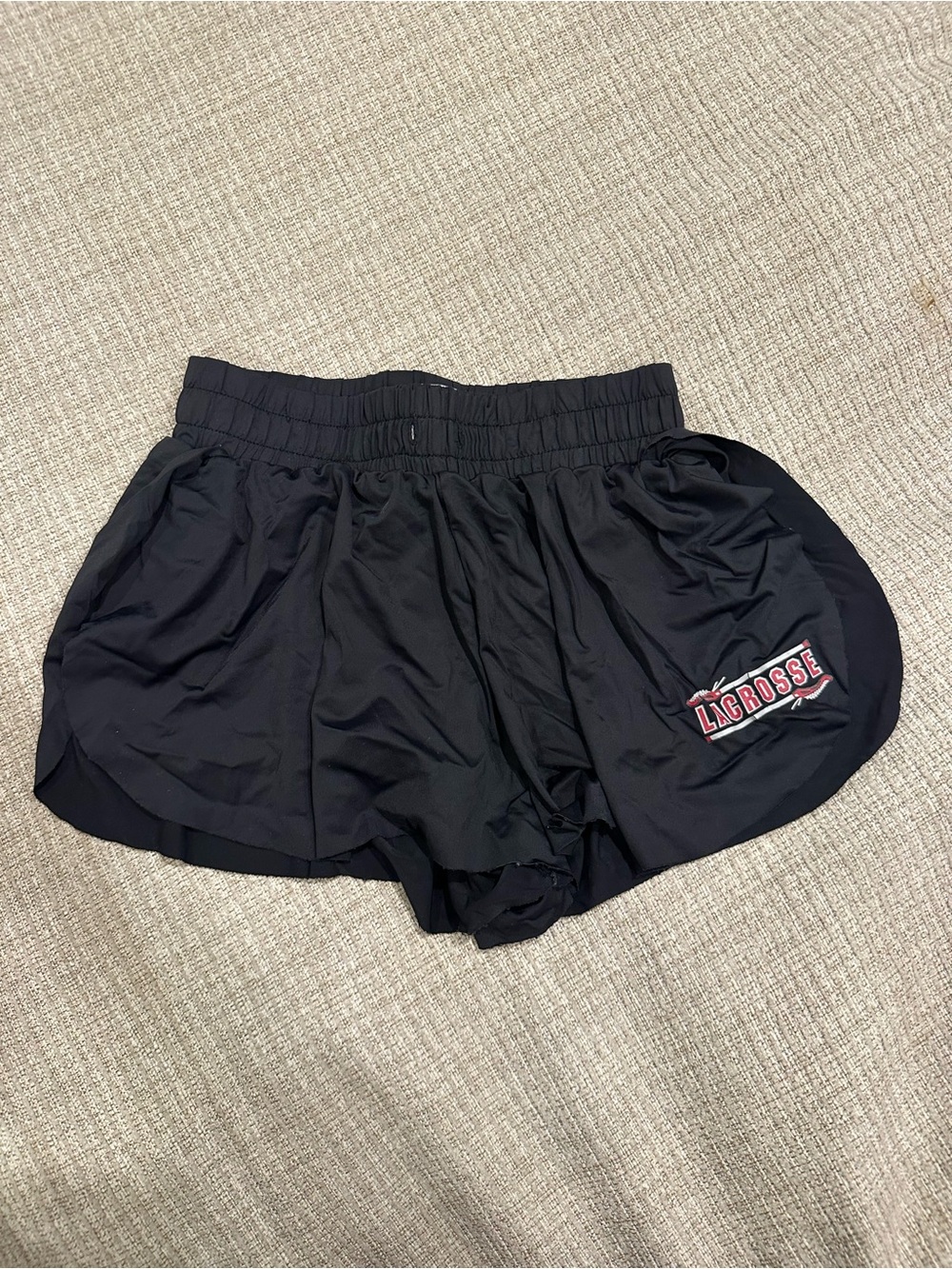 Girls Black Lacrosse Athletic Shorts
